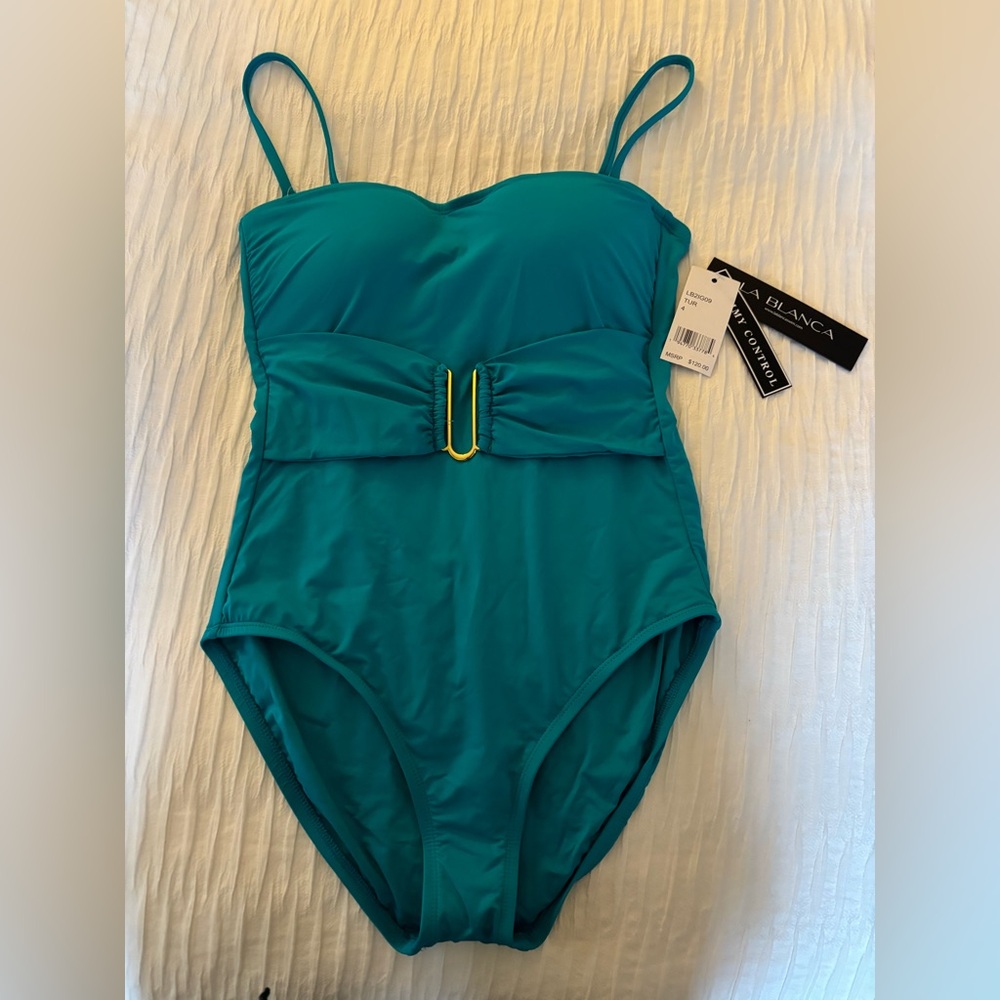 NWT La Blanca One Piece Swimsuit Turquise